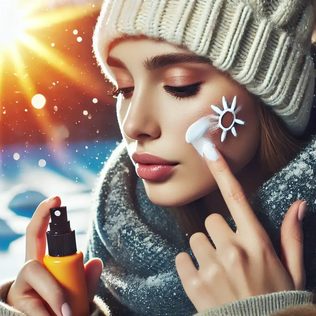 겨울에도-선크림을-바르는-여성