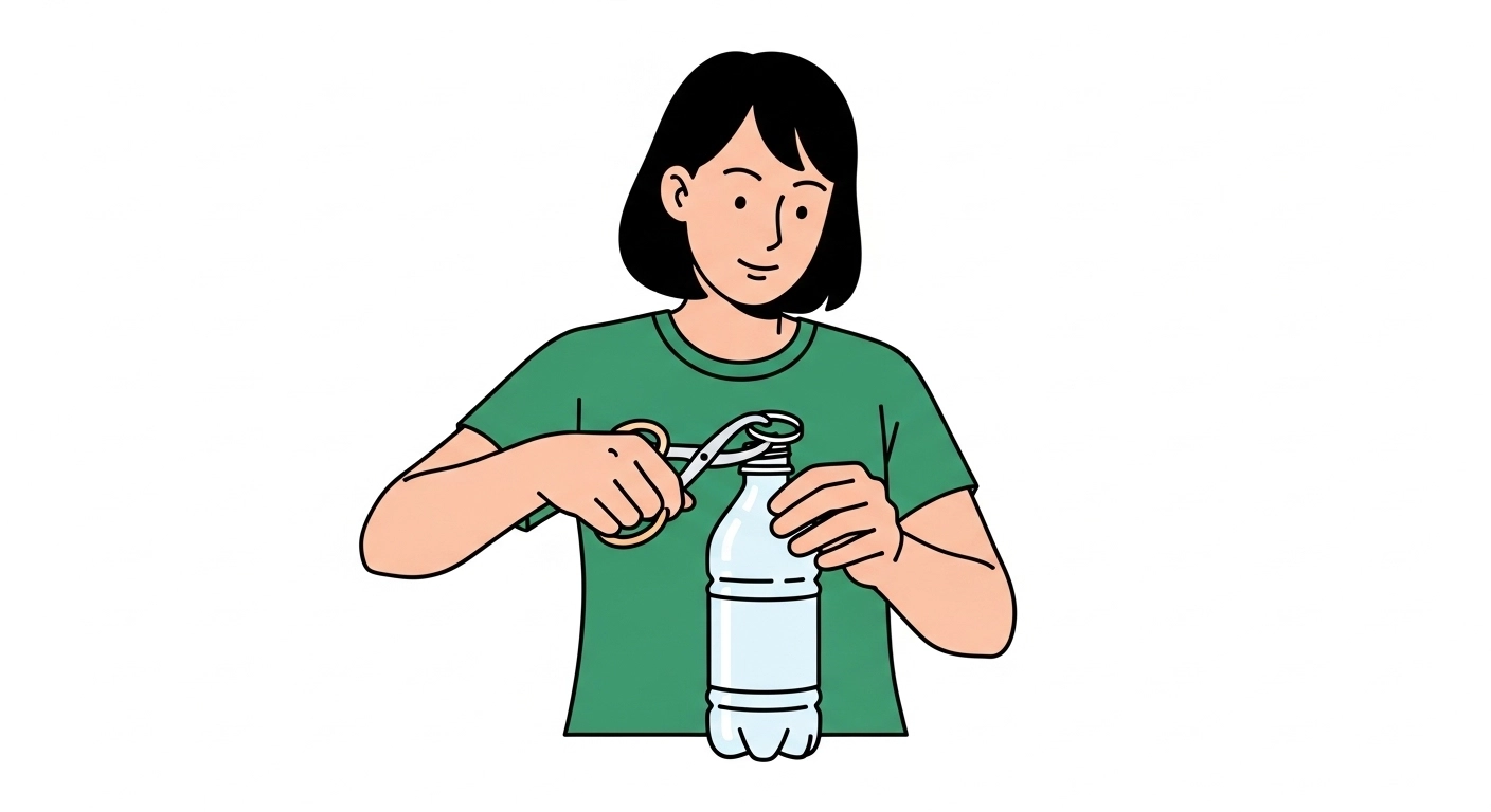 5라벨만 떼면 끝 페트병 '고리'까지 완벽하게 제거하는 분리배출의 정석 (뚜껑 닫아요 말아요)