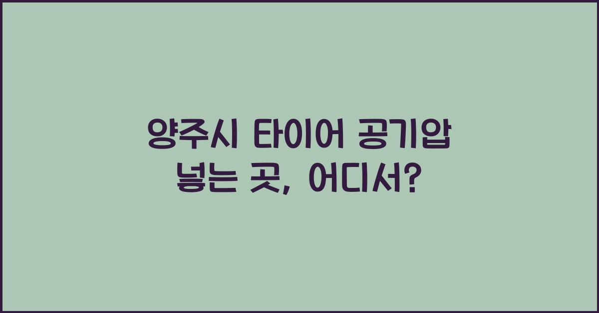 양주시 타이어 공기압 넣는 곳