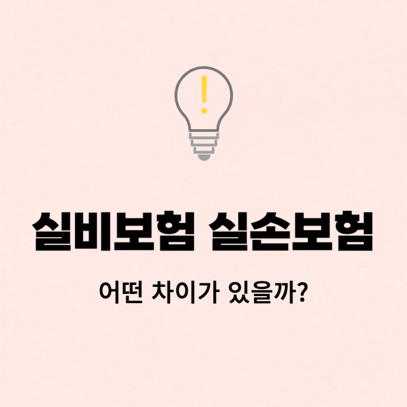 실비보험 실손보험 차이