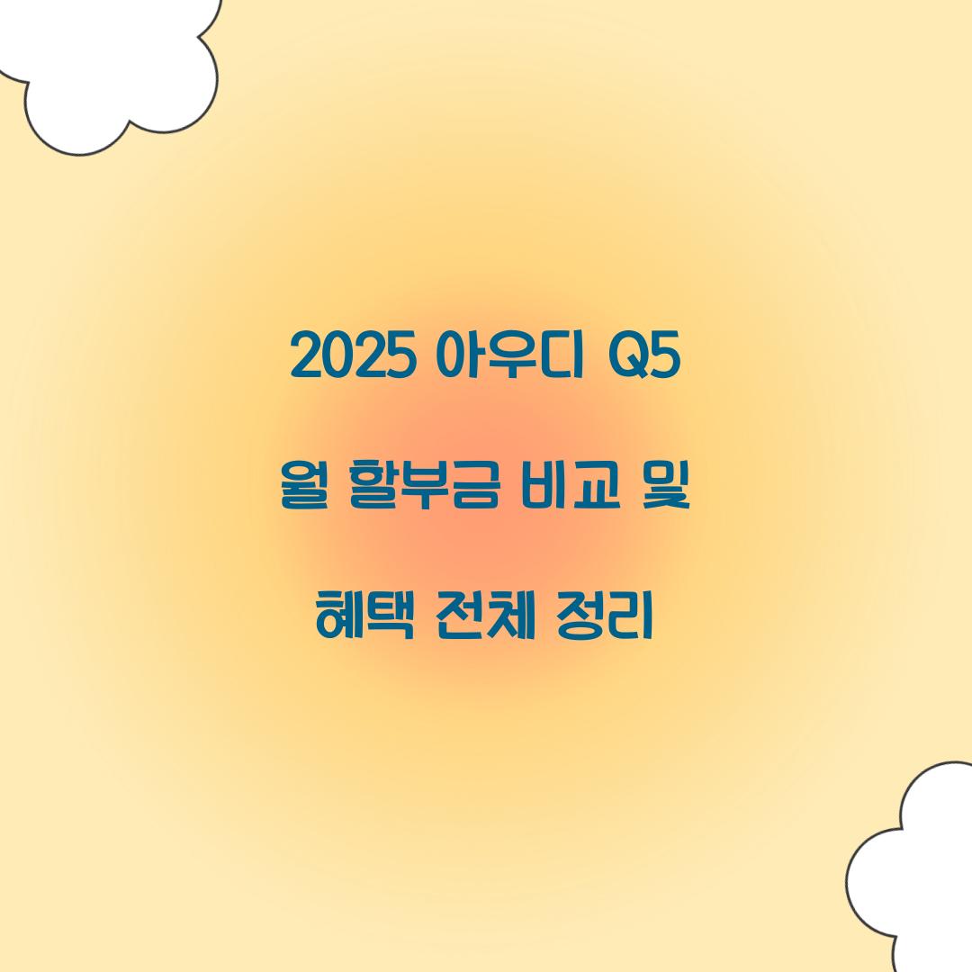 아우디 Q5 월 할부금 비교