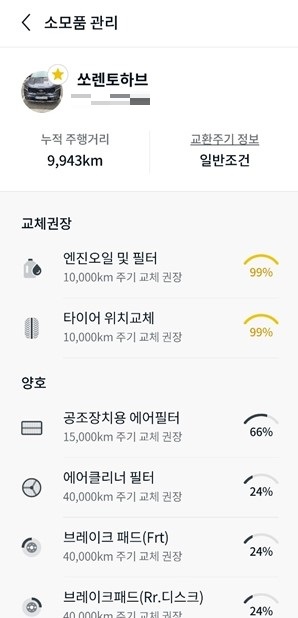 기아VIK 소모품 관리