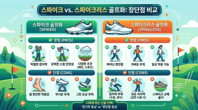 골프화 종류에대한 설명 이미지
