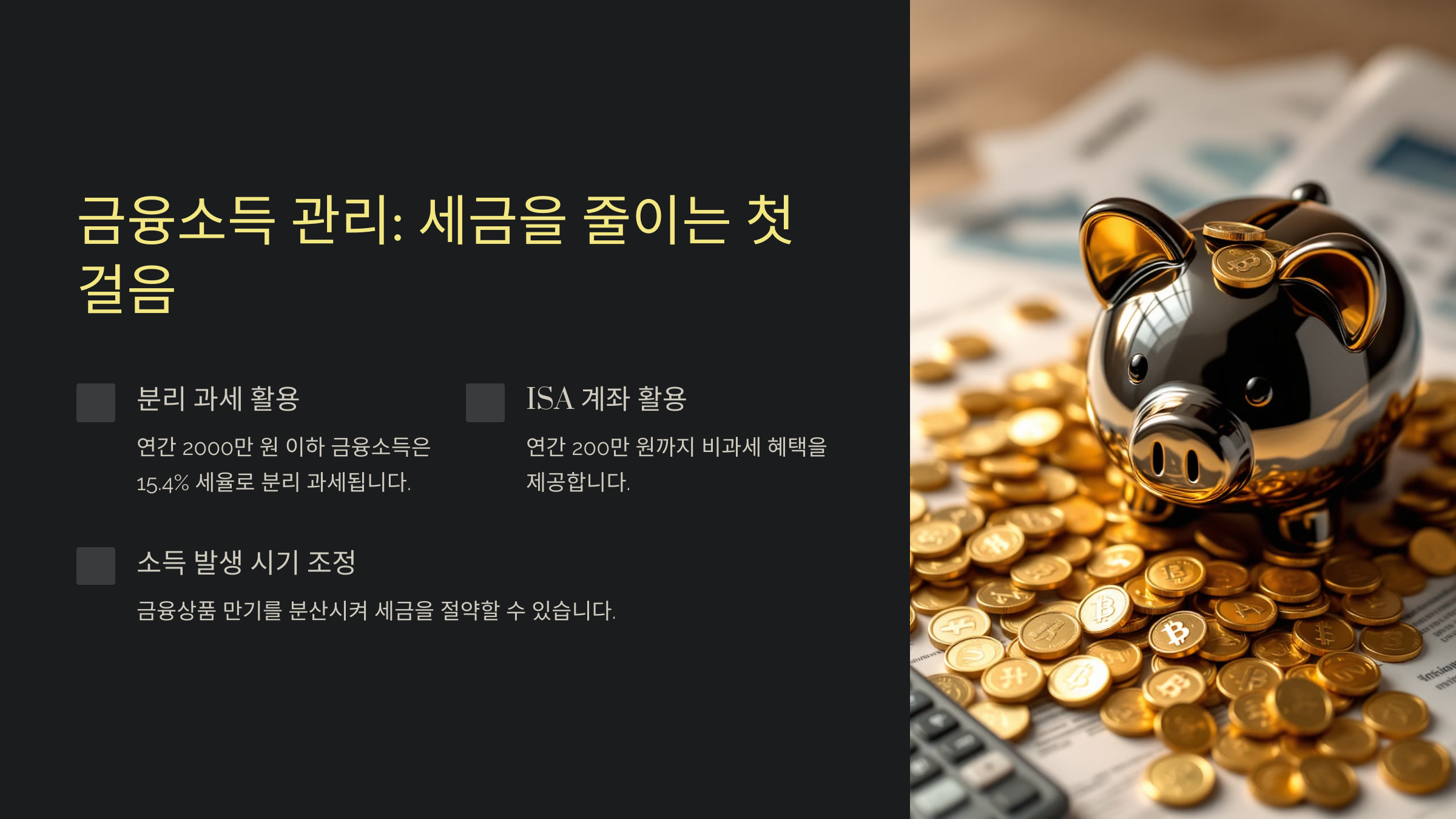 금융소득 관리: 세금을 줄이는 첫걸음