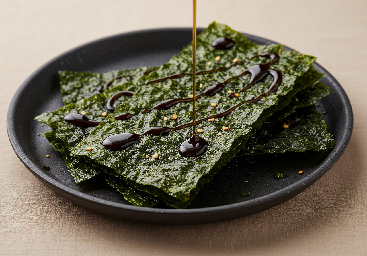 구운 김과 올리브 오일 간장