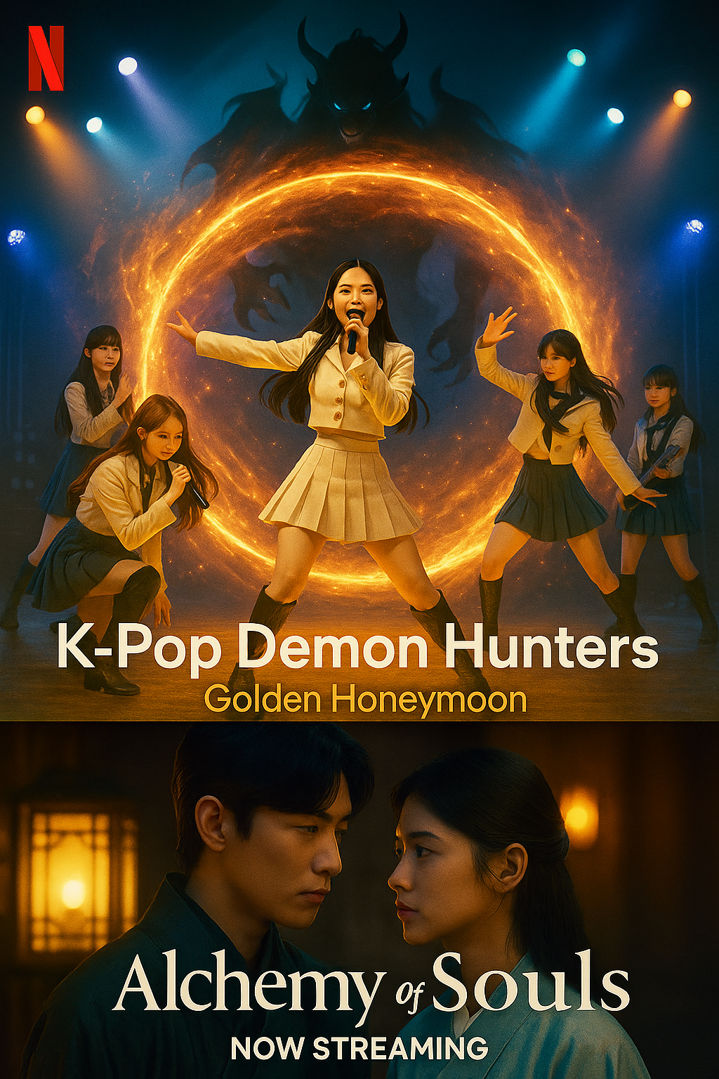 넷플릭스 플랫폼에서 상영 중인 한국 판타지 콘텐츠 화면