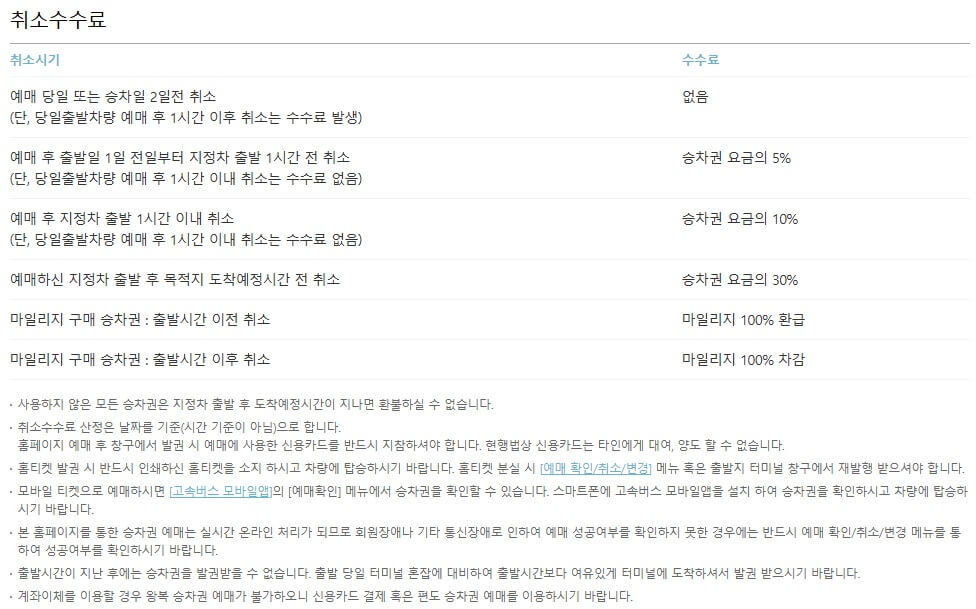 동서울-종합터미널-예매-취소-수수료-안내-이미지