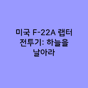 미국 F-22A 랩터 전투기