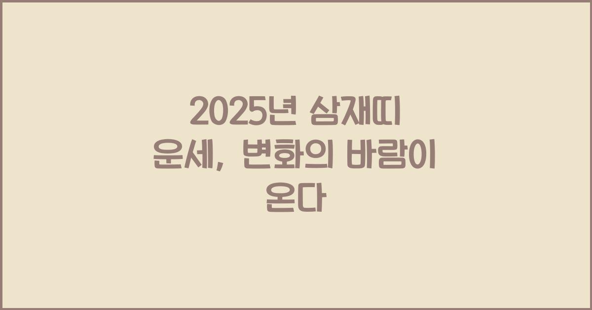 2025년 삼재띠