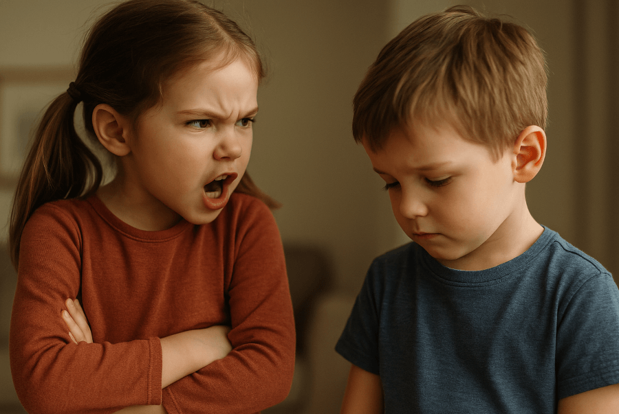 친구에게 화내는 아이, 사회성 문제일까? 이미지