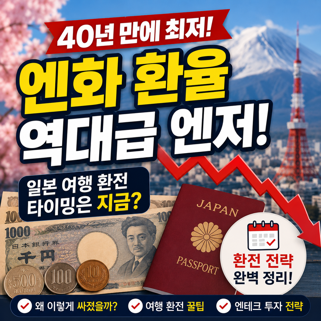 일본 여행 환전 타이밍은 지금일까