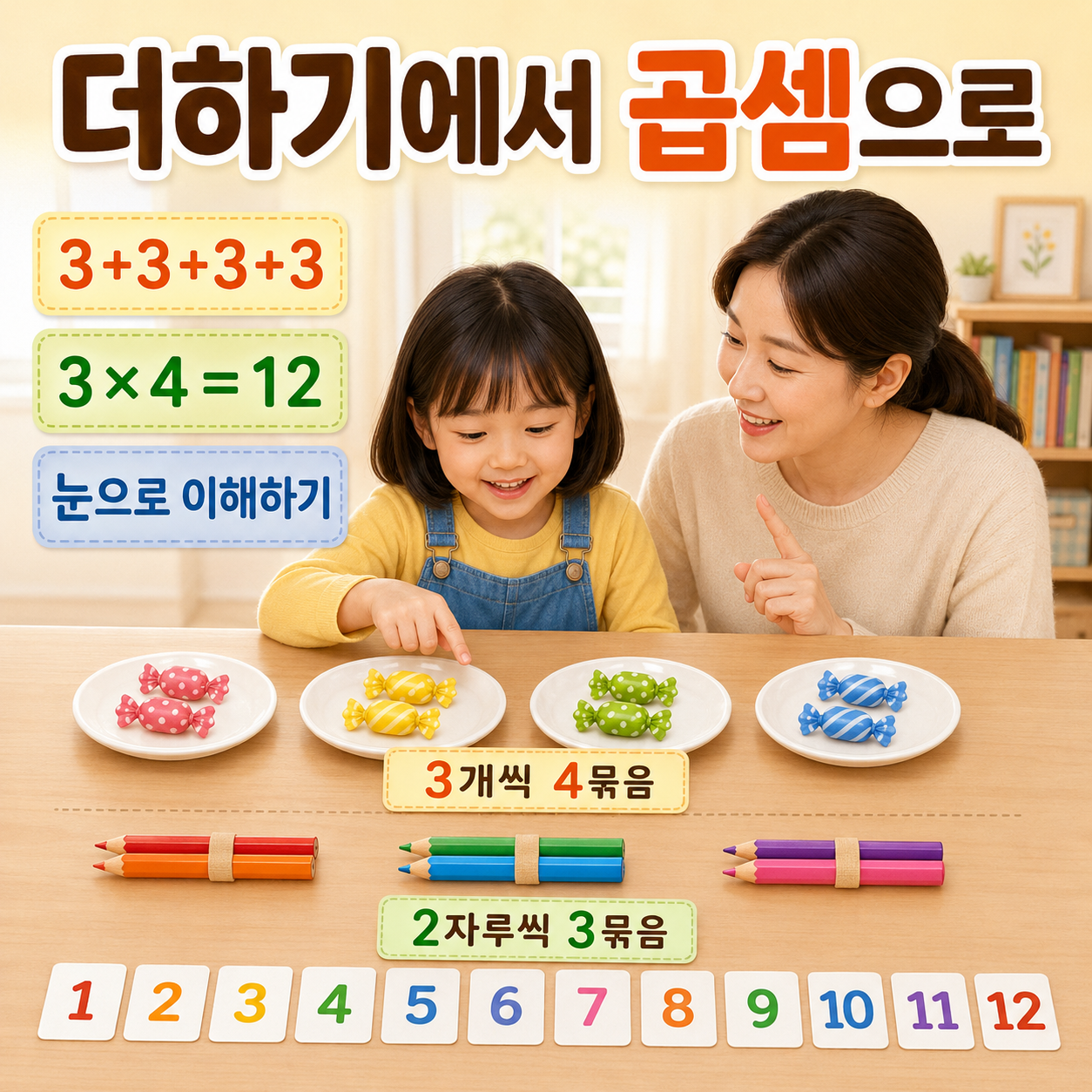 더하기에서 곱셈으로 자연스럽게 연결해요