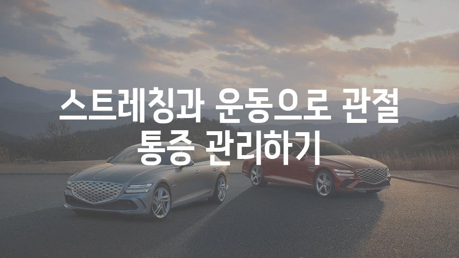 스트레칭과 운동으로 관절 통증 관리하기