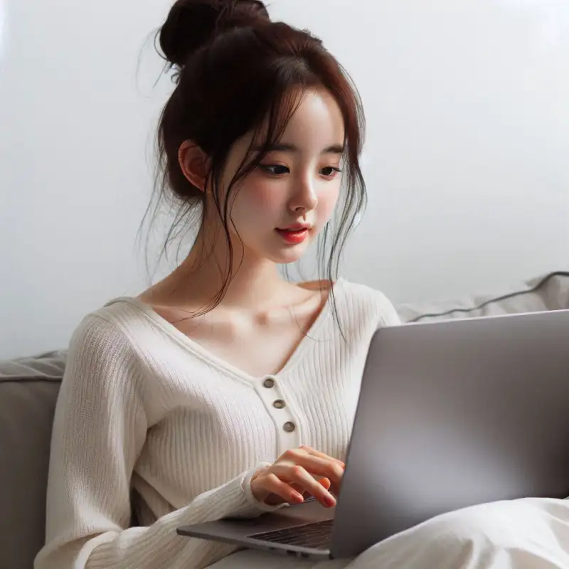 빗썸-국민은행-계좌연결-방법을-알아보는-여성의-모습