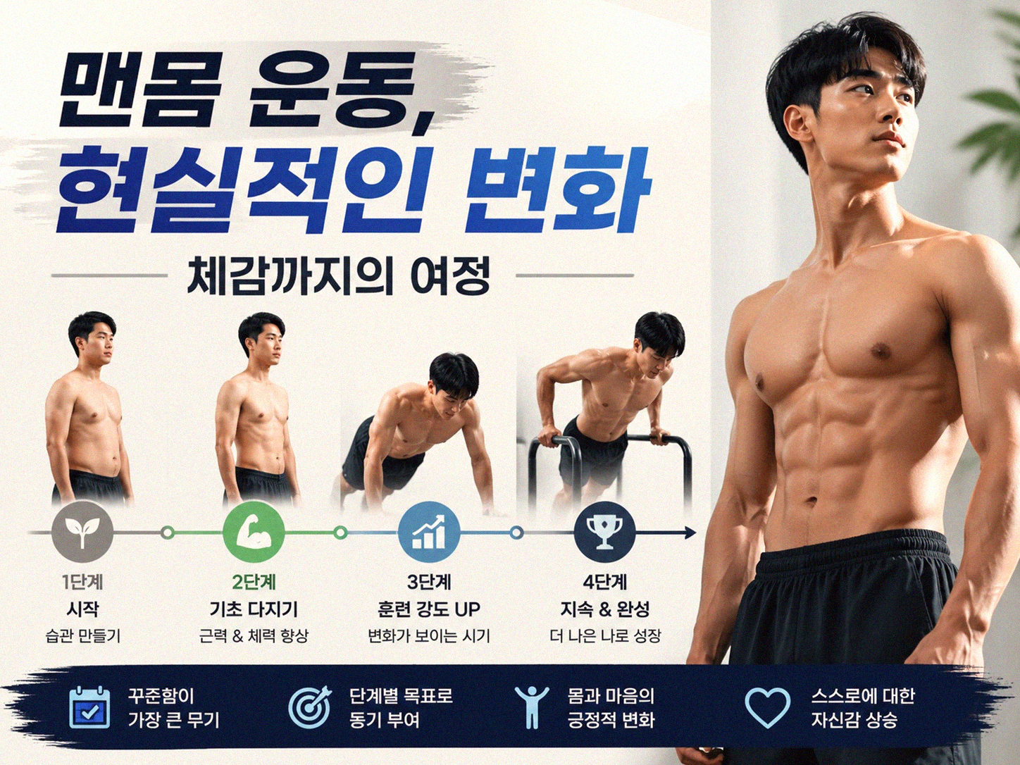 맨몸 운동 시작 후 어느 정도 지나야 변화가 느껴질까