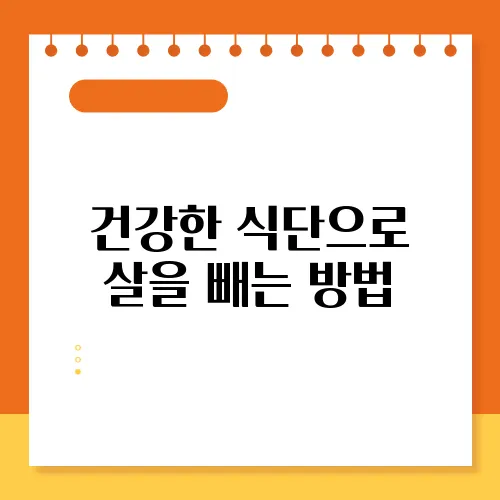 건강한 식단으로 살을 빼는 방법