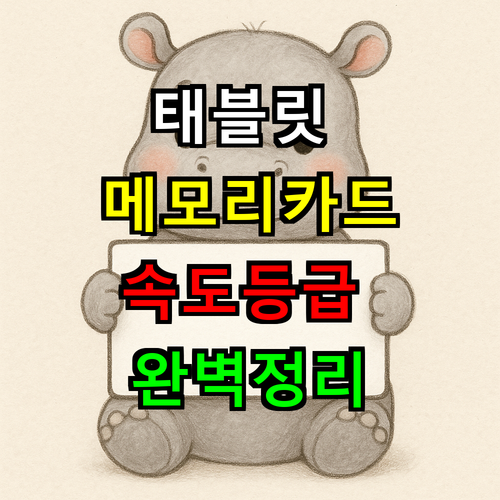 태블릿 메모리카드 어떻게 고르면 좋을까? 속도등급 완벽정리