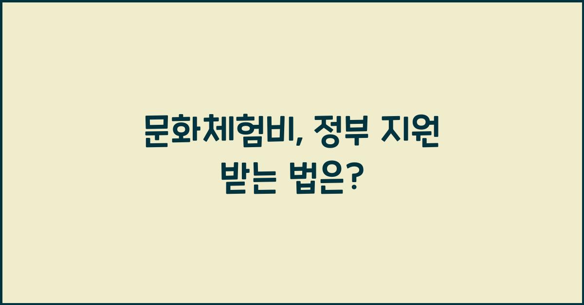 문화체험비, 정부 지원