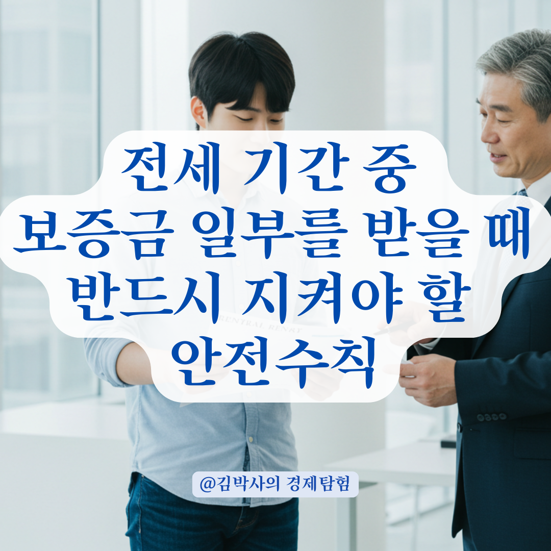전세 기간 중 보증금 일부가 급할 때, 안전하게 받는 방법 정리.