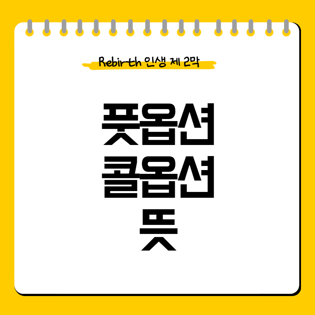 풋옵션-콜옵션-뜻