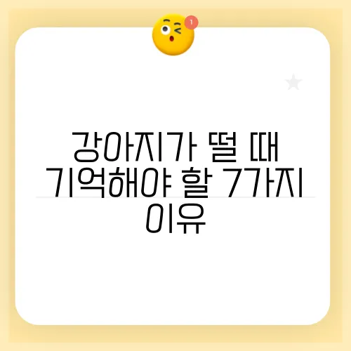 강아지가 떨 때 기억해야 할 7가지 이유