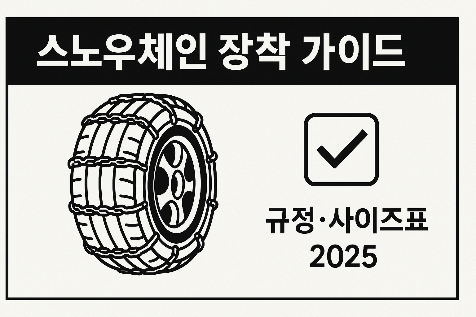차량 스노우체인 규정&middot;장착 가이드 인포그래픽