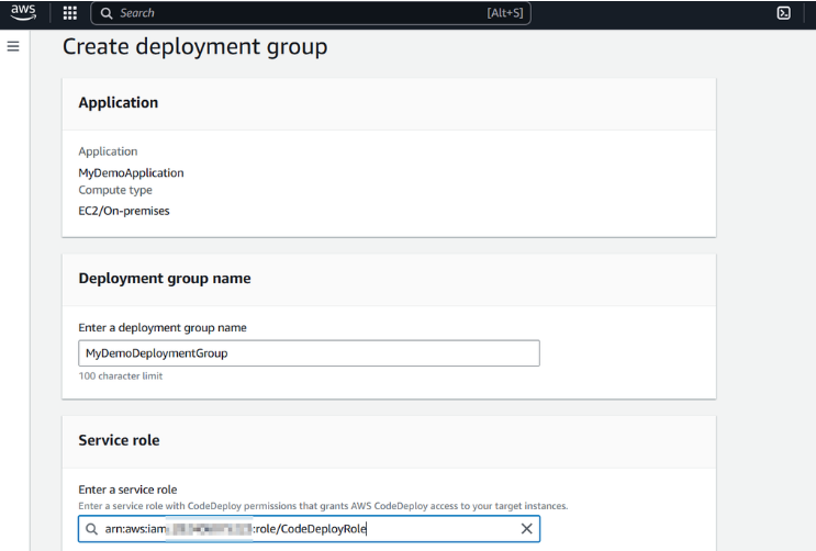 Deployment Group 생성