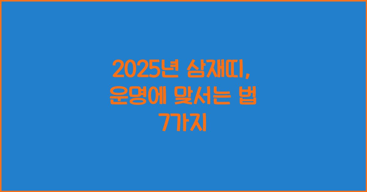 2025년 삼재띠