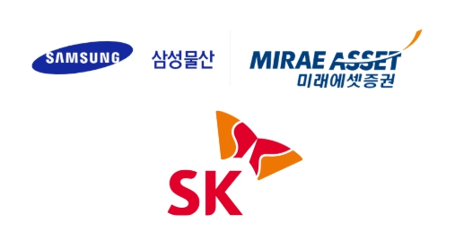 SK, 삼성물산, 미래에셋증권 기업 CI