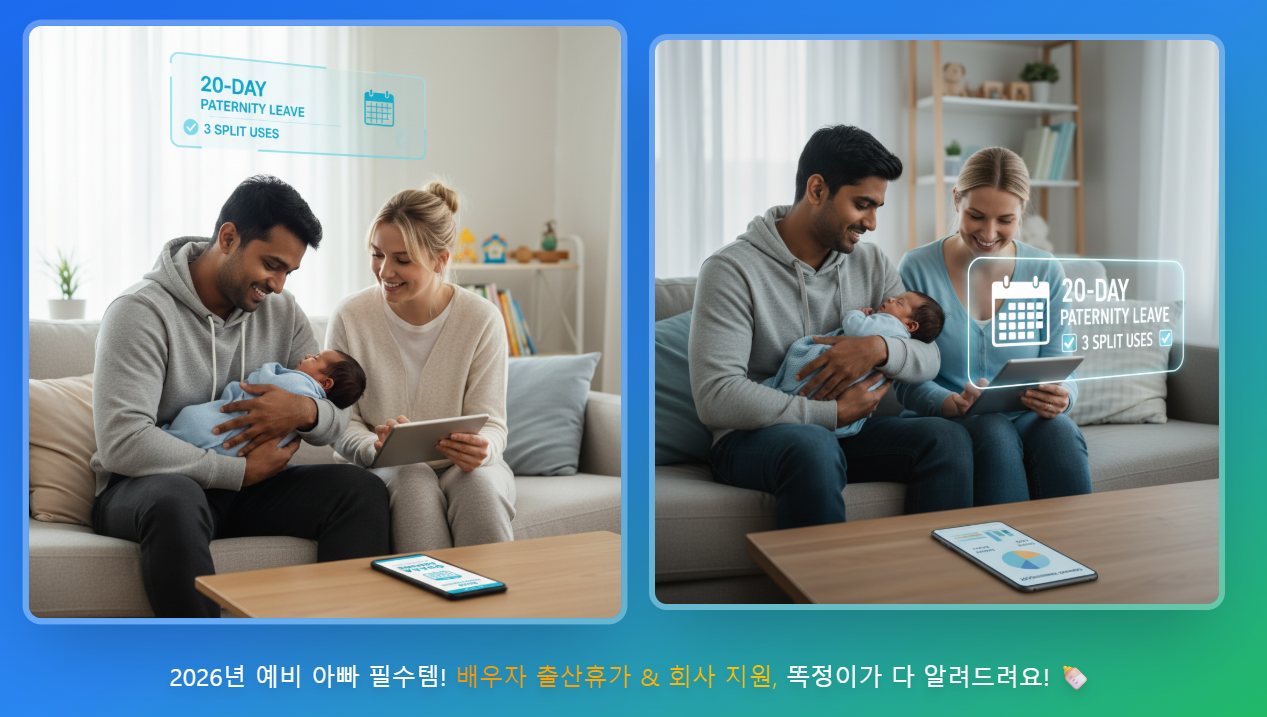 2026년 예비 아빠 필수템! 배우자 출산휴가 &amp; 회사 지원