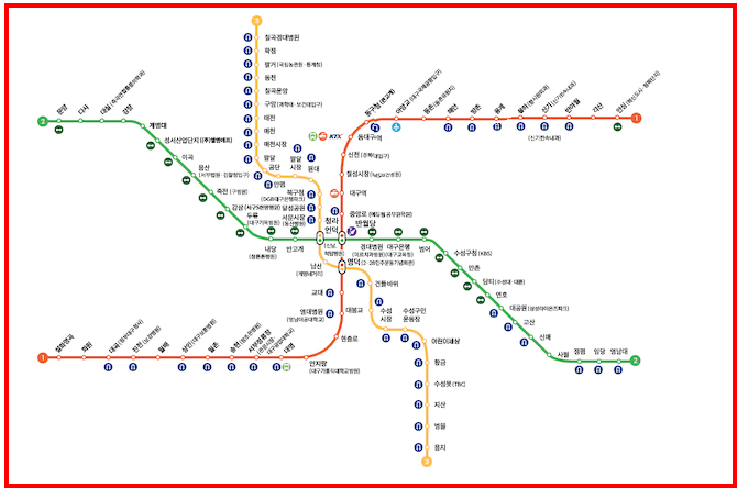 대구 지하철 노선도