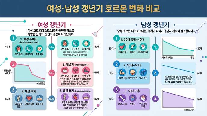 여성 남성 갱년기 비교