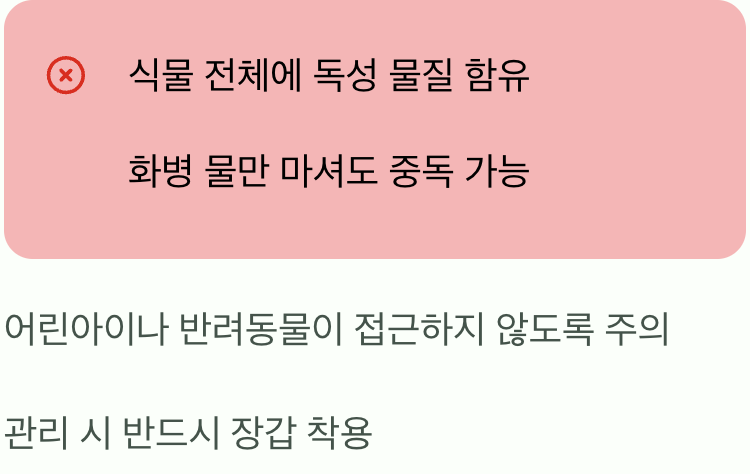 절대 만지거나 먹지 마세요