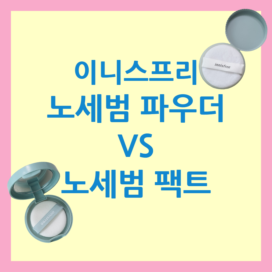 이니스프리 노세범 파우더와 팩트 비교