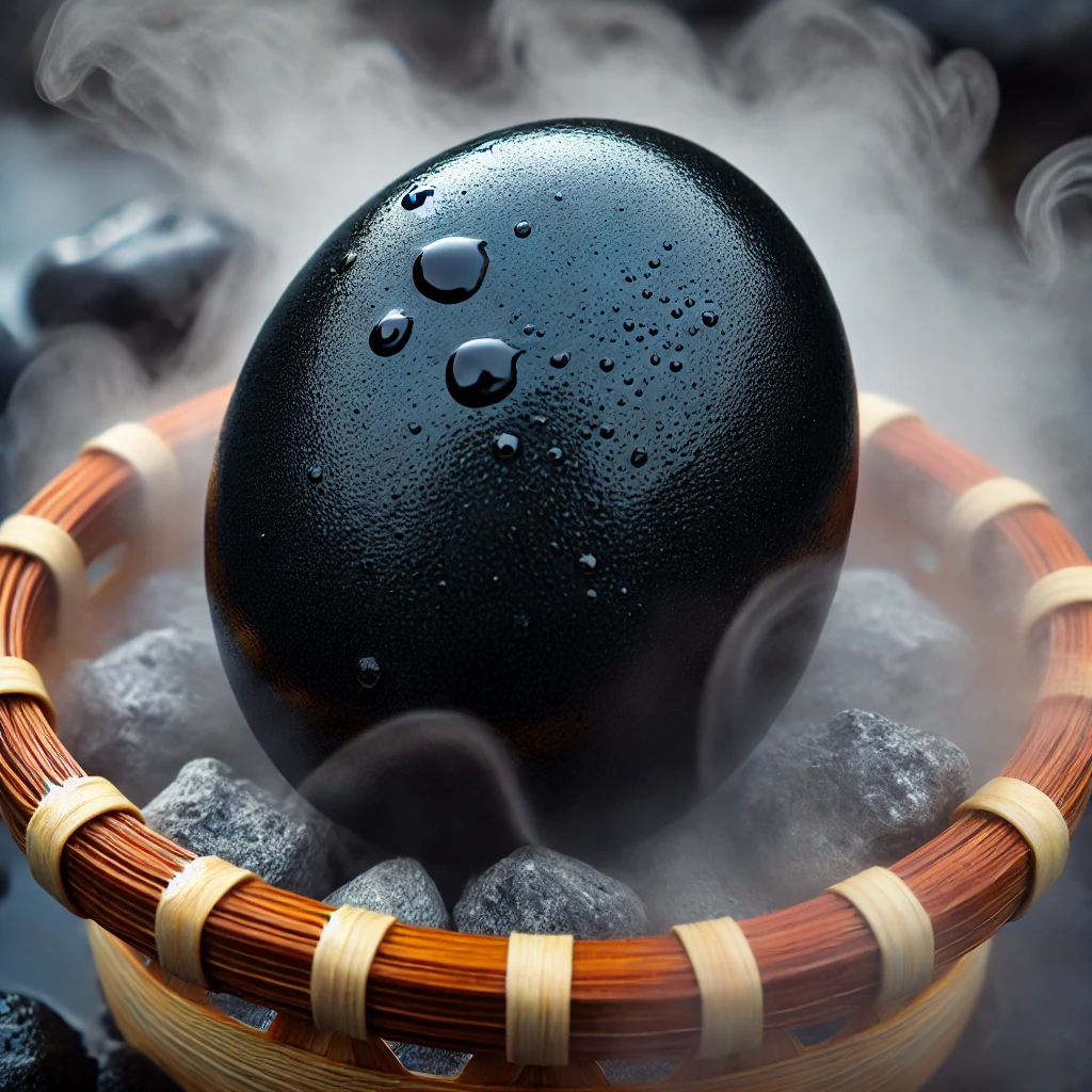 검은 온천 달걀