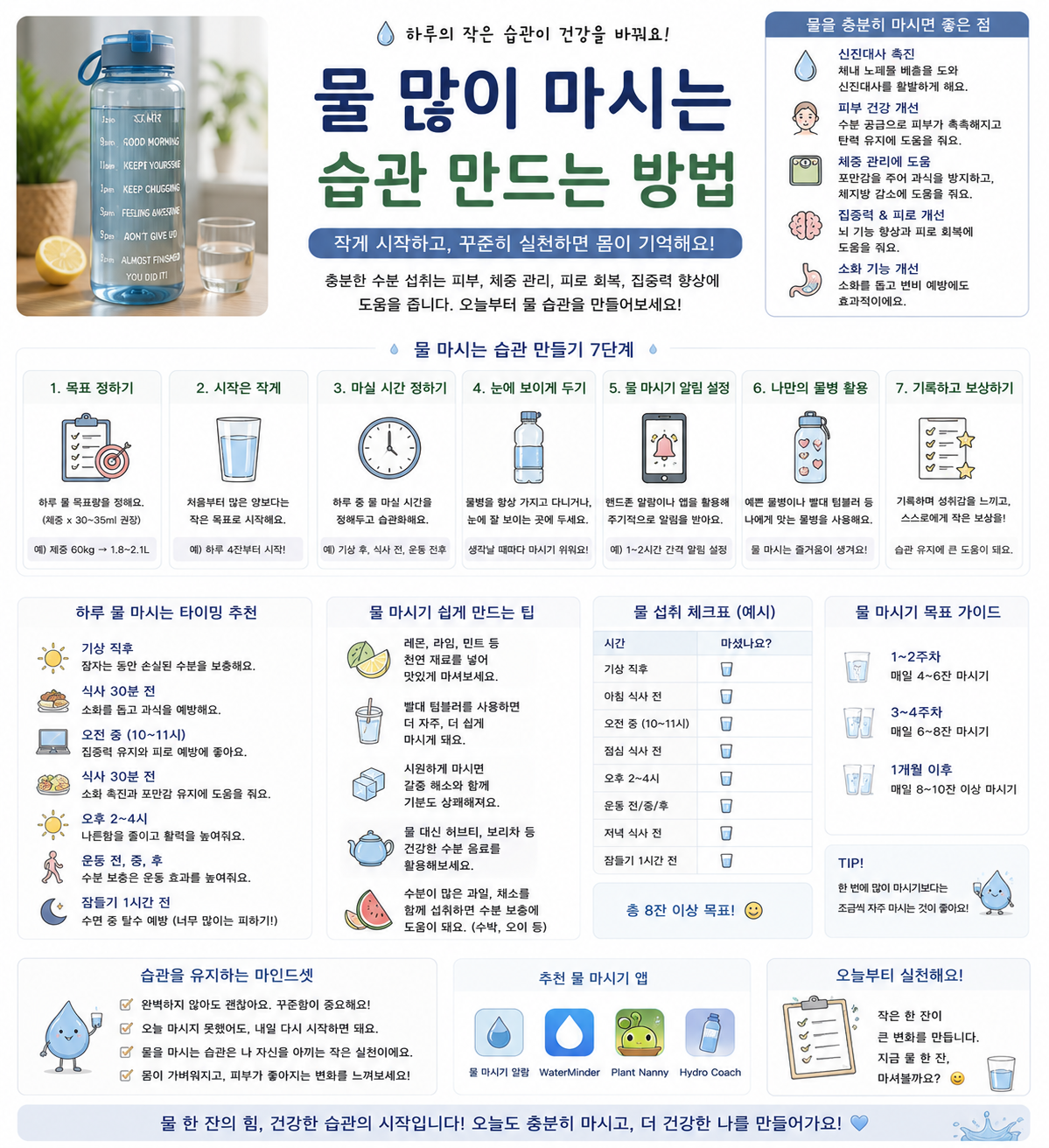 물 많이 마시는 습관 만드는 방법 관련 사진