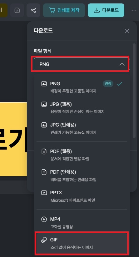 GIF형식 저장