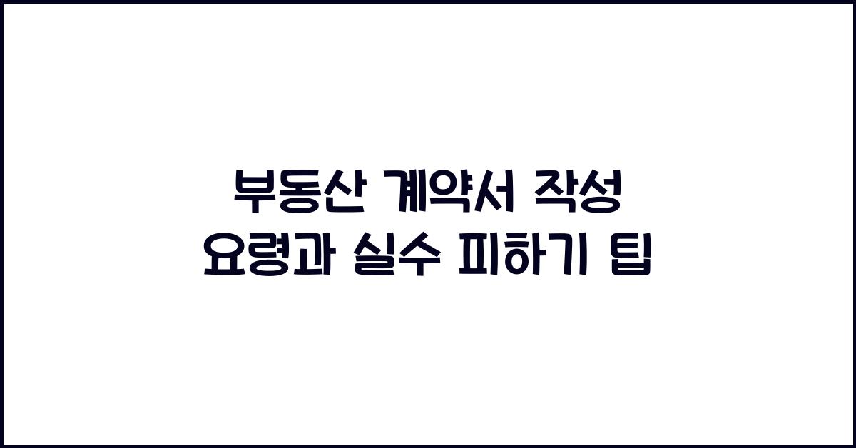 부동산 계약서 작성 요령