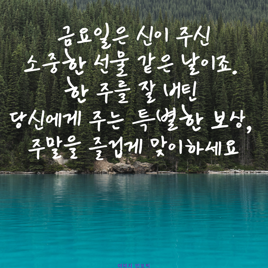 금요일 아침 인사말 이미지 문구 모음집