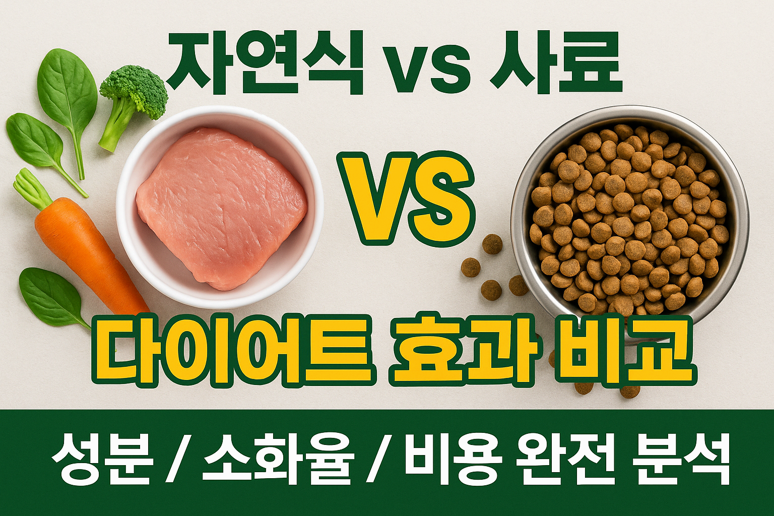 반려동물 자연식과 사료 다이어트 효과 비교