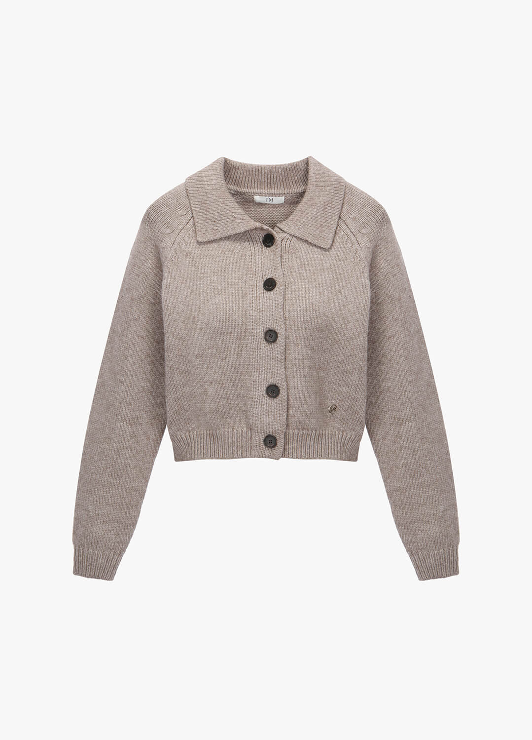 카라 니트 가디건 코코아색 앞면