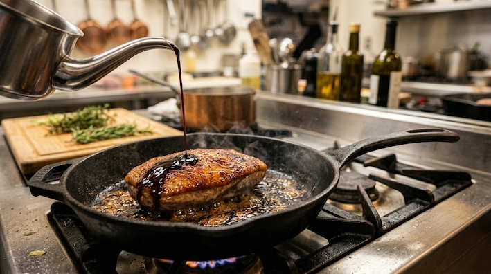 searing duck breast