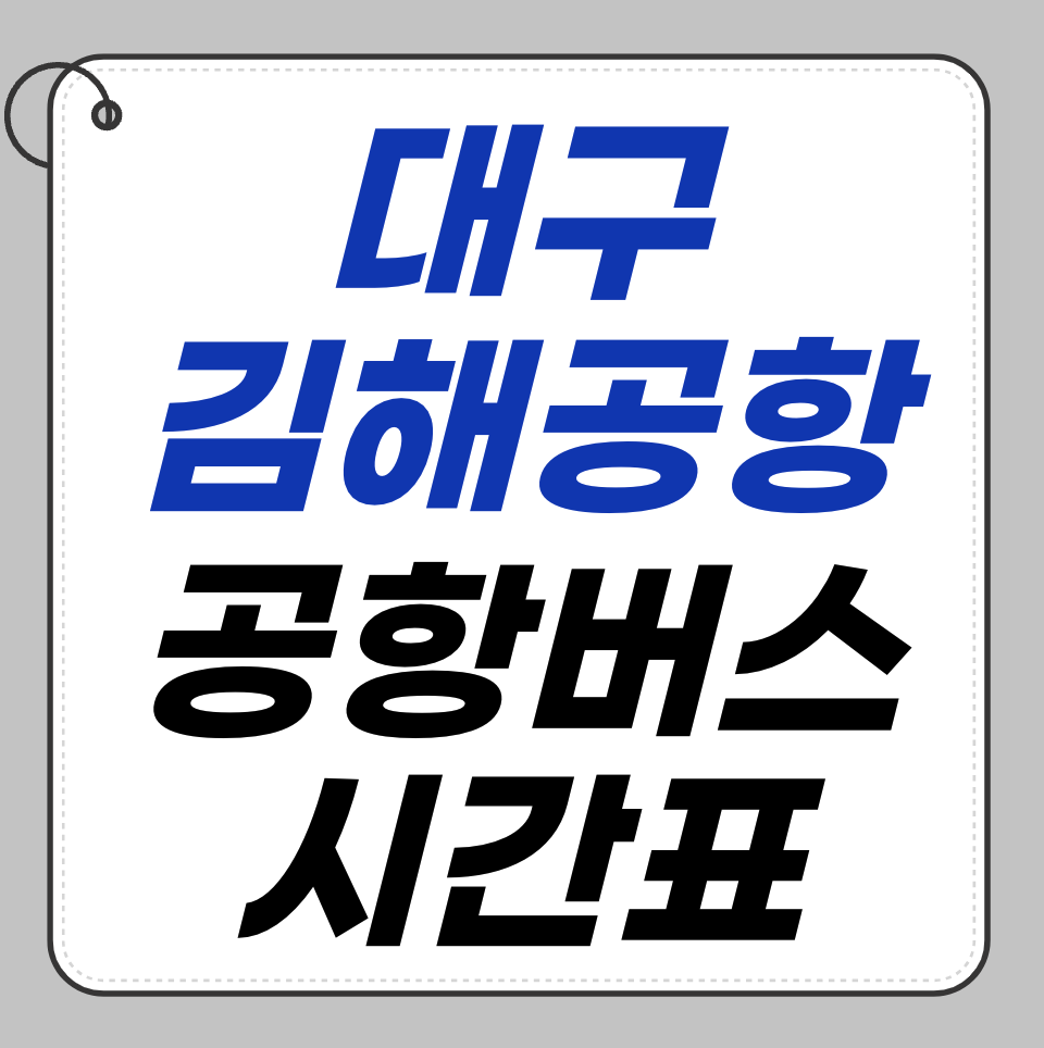 대구에서 김해공항 가는 공항버스 완전정리