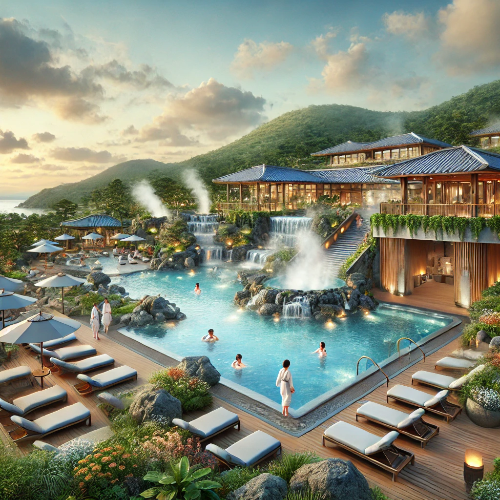 제주도의 아름다운 자연과 어우러진 온천과 스파 시설