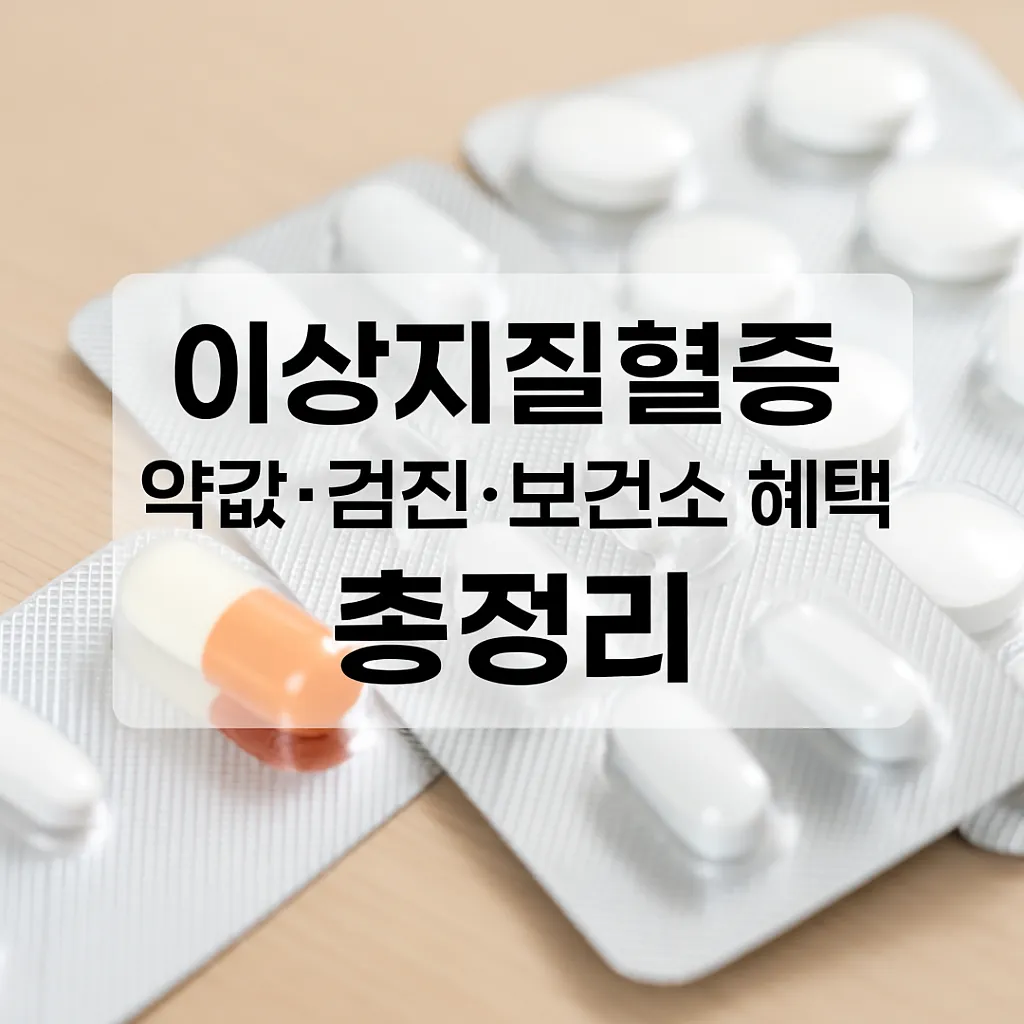 이상지질혈증 약값, 건강검진, 보건소 혜택을 한눈에 정리한 실전 가이드 이미지