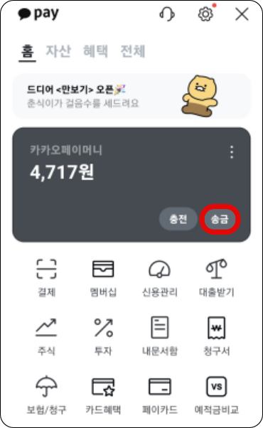 카카오페이-홈-화면