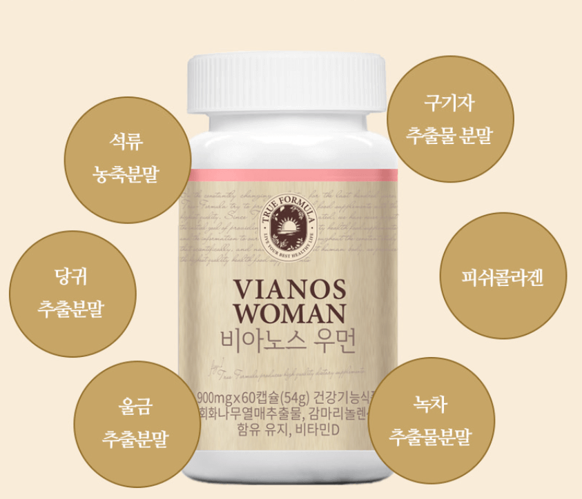 여성 월경 전 증후군 갱년기 약 영양제 비아노스 우먼 (효능&amp;#44; 부작용&amp;#44; 후기)