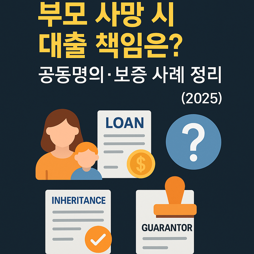 부모 사망 후 대출 책임은 누가 지나요? 공동명의·보증인 사례로 쉽게 정리 (2025 한국 기준)