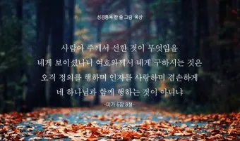 미가 6장 8절 묵상 - 사람아 주께서 선한 것이 무엇임을 네게 보이셨나니_25