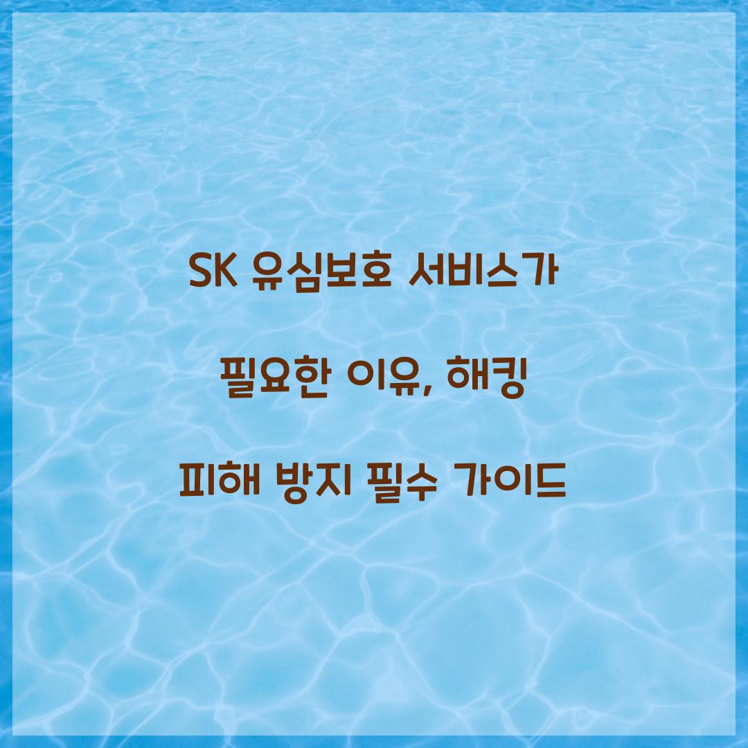 SK 유심보호 서비스가 필요한 이유: 유심 해킹의 실제 위험성